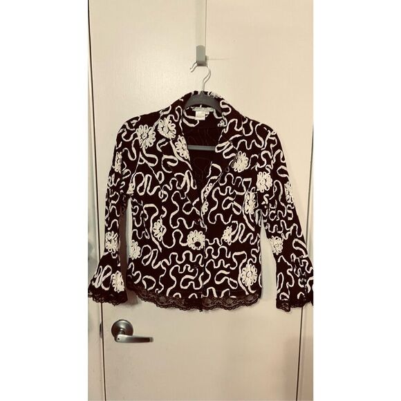 Alberto Makali Brown Bell Sleeve Bolero Jacket Size 4 Beautiful - Picture 1 of 10